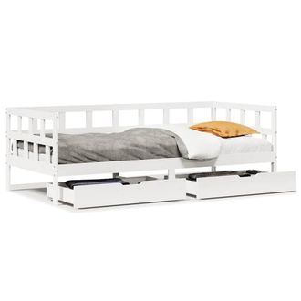 Berkfield Home Daybed with Drawers without Mattress White 80x200 cm Solid Wood