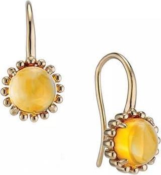 House of Frosted 14K Yellow Gold Citrine Cabochon Drop Earrings at Nordstrom Rack