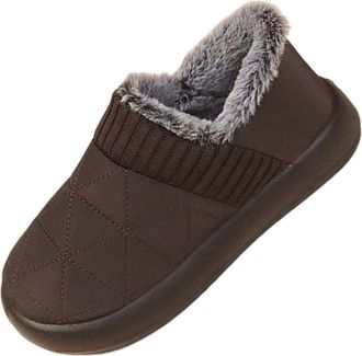 Generic Boots for Teenage Girls Sneakers Breathable Flat Casual Shoes Winter Padded Warm Womens Boots Winter Snow Boots for Women (Khaki, 5.5)