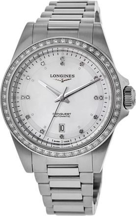 Longines Conquest Automatic Diamond Mother of Pearl Dial Stainless Steel Womens Watch L3.320.0.87.6