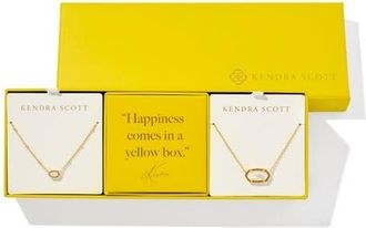 Kendra Scott Elisa 2-Piece Pendant Necklace Gift Set in Gold Ivory Mother Of Pearl at Nordstrom