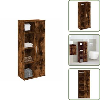 vidaXL Archiviazione bagno - vidaXL Mobile da Bagno con Portarotolo Rovere Fumo 39x22x90 cm - Truciolato