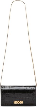 Victoria Beckham crocodile-embossed leather wallet-on-chain - women - Calf Leather - One Size - Black