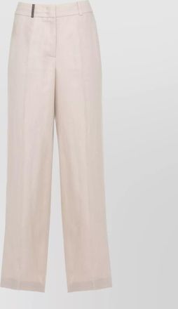 PESERICO linen wide leg trousers belt loops pockets