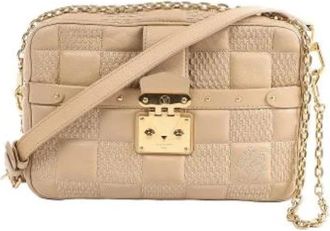 Louis Vuitton Pre-owned Troca MM - Dames - Vintage Schoudertas - Beige - ONE Size - Leer - Vintage