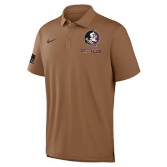 Nike Florida State Military Appreciation Nike Mens Dri-FIT College Polo in Brown | 04PF2EAFTN-YG7