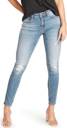 Vigoss Jagger Distressed Crop Skinny Jeans in Medium Wash at Nordstrom, Size 24