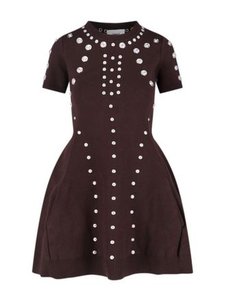 Coperni Snap Midi Dress Brown