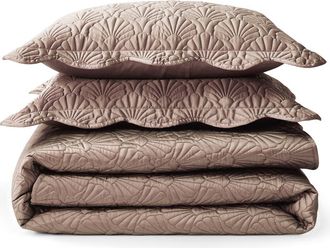 Ted Baker Deco Shells Quilt & Shams Set in Tan Oak at Nordstrom, Size Queen