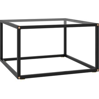 vidaXL Vidaxl - Coffee Table Black with Tempered Glass 60x60x35 cm