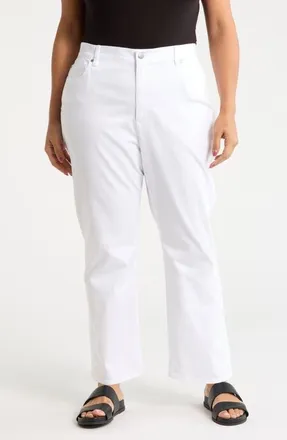 Eileen Fisher Ankle Kick Flare Leg Jeans in White at Nordstrom, Size 2X