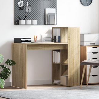 Berkfield Home Computer Desk Sonoma oak Engineered wood Medium Computer Desk in Brown