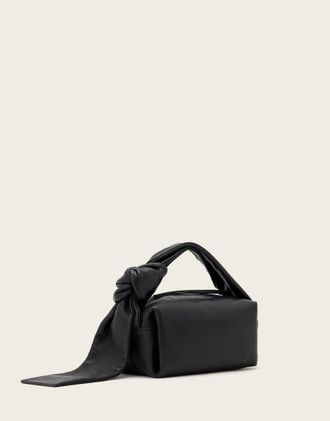 AllSaints Effie borsa a spalla in pelle nera-Nero