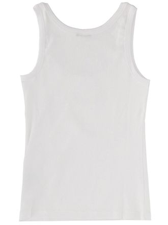 Versace Logo-Embroidered Cotton Tank Top - White