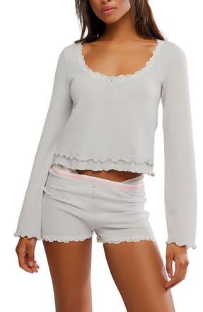 Free People Spring Break Shorts Pajamas in Grey Heather at Nordstrom, Size X-Large