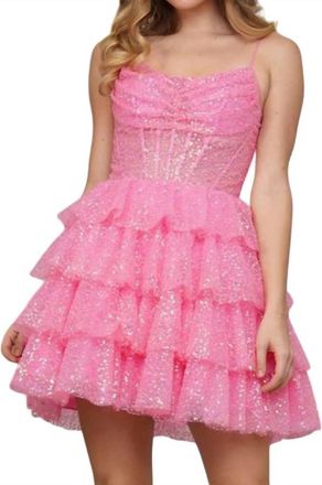 Colors Dress Sleeveless Cocktail Mini Dress In Pink