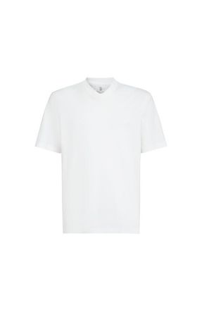 Brunello Cucinelli Cotton jersey V-neck T-shirt in White at Nordstrom, Size Xxx-Large Eu