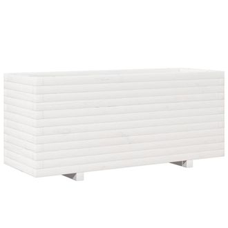 Berkfield Home Garden Planter White 110x40x49.5 cm Solid Wood Pine