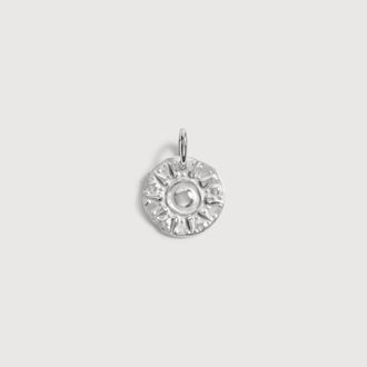 Monica Vinader Sterling Silver Sun Pendant