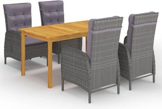 vidaXL Juego De Comedor De Jard&iacute;n De 5 Piezas Gris Vidaxl