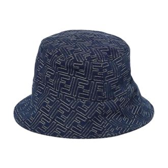 Fendi Hats, male, Blue, Size: S Patterned Bucket Hat Stylish Fashion Accessory