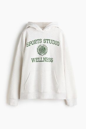 H&M Oversized Hoodie - Hellgraumeliert/Wellness