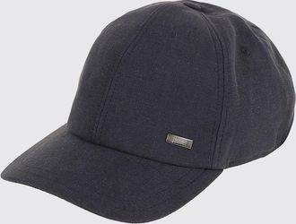 Herno Cappello da baseball in misto lino con logo applicato e chiusura in velcro