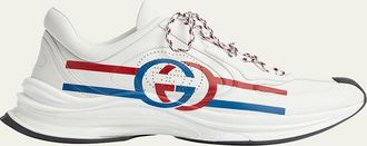 Gucci Mens Gucci Run Leather Fashion Sneakers