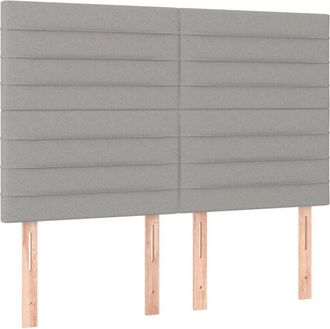 vidaXL Cabeceros 4 unidades tela gris claro 72x5x78/88 cm Vidaxl