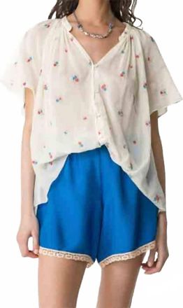 Forte_Forte Womens petites Fleurs Embroidery Voile Bohemienne Shirt In Ivory