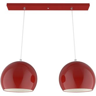 Lumicom Joe binario Sospensione, 2x E27, max 42W, metallo, rosso lucido/bianco, D.25cm - Lumicom
