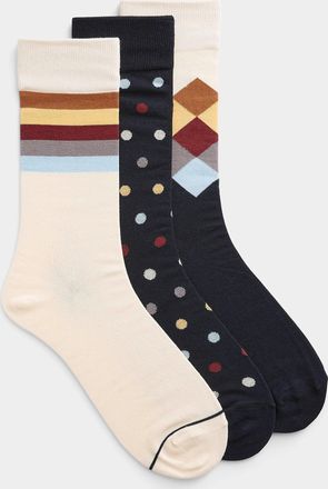 Le 31 Mens Retro pattern socks 3-pack