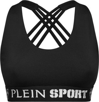 Plein Sport Reggiseno sportivo con banda logo - Nero
