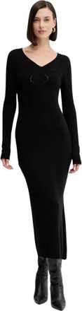 Twinset Abito Lungo in Filato Treeblend - - Dresses - Donna - Nero - S