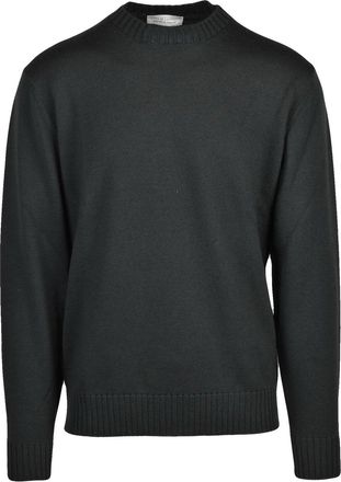 FILIPPO DE LAURENTIIS Crew Neck Pullover in Military Green Wool