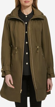 Cole Haan Womens Packable Rain Jacket - Green Size Medium Water-Resistant