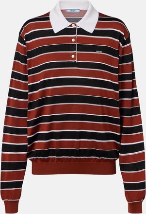 Prada Striped silk polo shirt