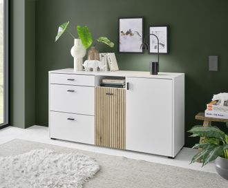 Inosign Sideboard »Hudson« in moderner Trendfarbe, Griffe aus Metall (Schwarz), Breite 150 cm