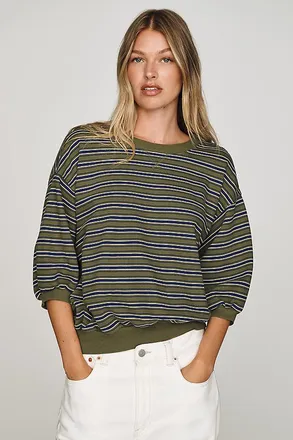 Pilcro Niki Cotton Bubble Sweatshirt
