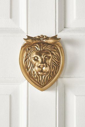 Anthropologie Aslan Solid Brass Lion Door Knocker