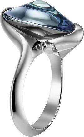 Baccarat Fleur De Psydelic Light blue Crystal Ring Size 5.5 2610653