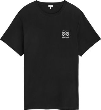 Loewe Anagram-embroidered Cotton T-shirt - Black - S
