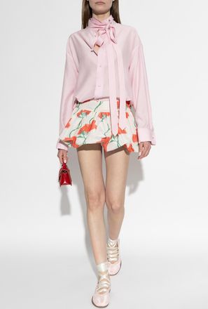 Kenzo Short Skirt With Floral Motif, Womens, Multicolour