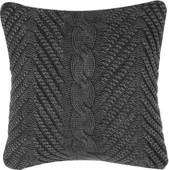 Beliani Coj&iacute;n Decorativo De Punto Gris 45 X 45 Cm Crochet Boho Retro Konni