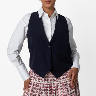 Ferragamo Virgin Wool Vest, Brand Size 46 ( US Size 12 )