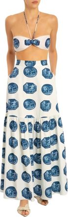 Adriana Degreas Greek Scenes Top With Ties In Off White