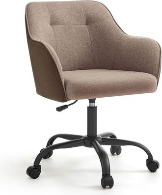 Songmics Silla giratoria de oficina con altura ajustable de color marr&oacute;n