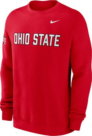 Nike Ohio State Sideline Club Nike Mens College Pullover Crew in Red | 02TT65NOH-R0M