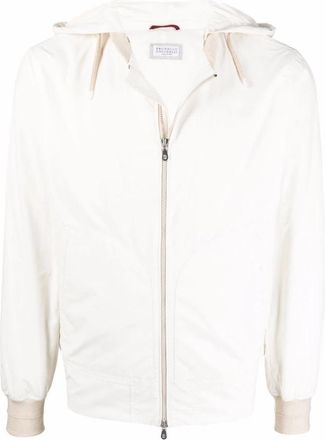 Brunello Cucinelli Lichtgewicht Jas - Heren - Zomerjassen - Wit - XL - Katoen - Jassen