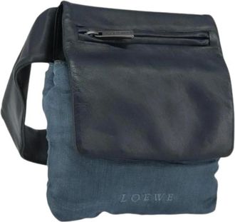 Loewe Pre-owned Cross Body Bags, female, Blue, Size: ONE SIZE Pre-owned Leather Crossbody Bag